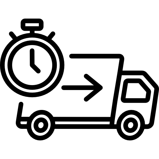 Icon eines LKWs mit einer Stoppuhr drauf