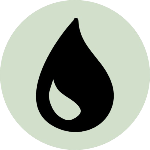 Icon of a water drop on green background