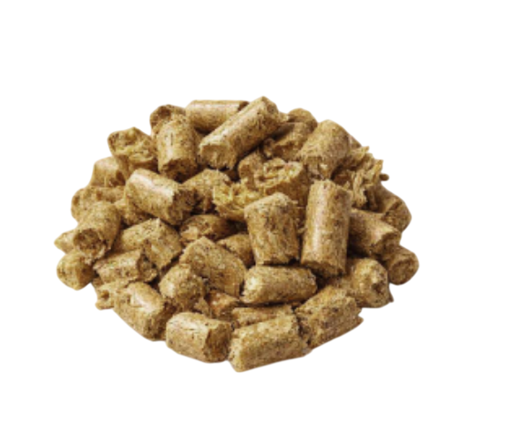 Straw pellets on a pile